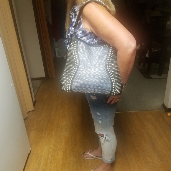 BRILLIANT BLUE RHINESTONE HOBO - Picture 9 of 12